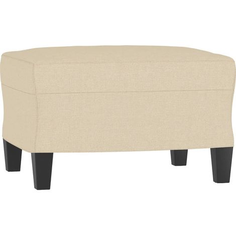 Poggiapiedi per letto 60 x 50 x 41 cm in tessuto crema e compensato DEC030142