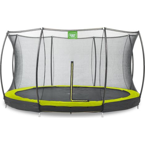 EXIT Silhouette Ground Trampoline 12ft with Safety Net – Green
