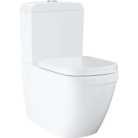 Grohe Euro Ceramic - Set - Stand-WC-Kombination mit Spülkasten + WC-Sitz SoftClose, Rimless, Alpinweiß 39462000