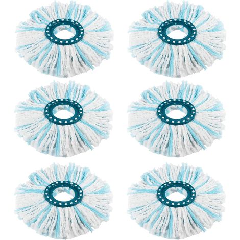 6 Stück Ersatzkopf für Leifheit Clean Twist Disc Mop/Clean Twist Disc Mop Ergo Bodenwischer, Mikrofaser Wischmop für alle Böden, Doppelfasermop kann Effiziente Wasseraufnahme Starke Dekontamination