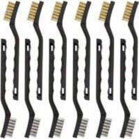 Lot de 12 Mini Brosses Métalliques en Acier Inoxydable Brosse pour Nettoyage en Laiton pour Nettoyer Frottement et Rouille des Scories de Soudage (1/4)