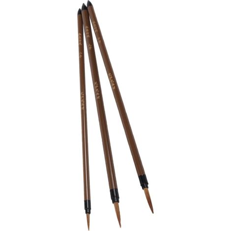 Lot de 3 pinceaux fins en poils naturels pour la peinture d'artiste (1/5)