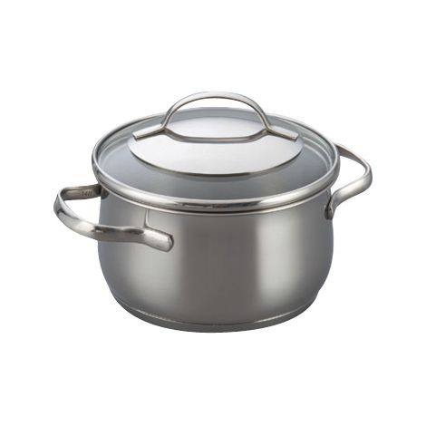 Kelomat Mini Topf Torrano mit Deckel nieder Ø14cm 1 Liter Edelstahl (1/2)