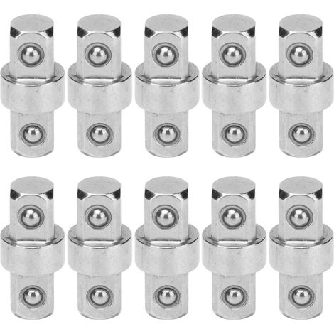 Lot de 10 adaptateurs clé à douille 3/8 pouce en acier inoxydable, raccord double extrémité, outil de conversion polyvalent (1/5)