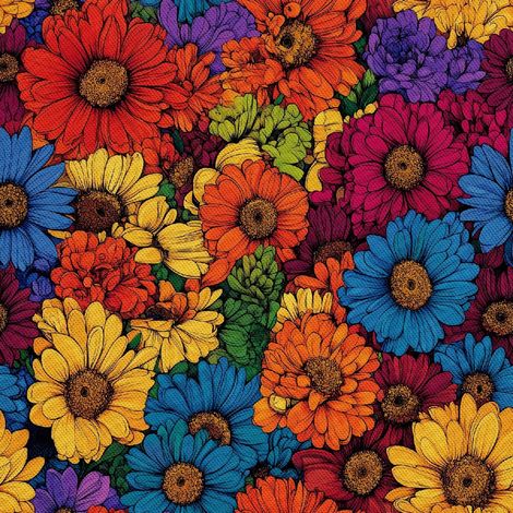 Outdoor dekostoffe oxford - Motiv Bunte Blumen DX18057 (1/5)