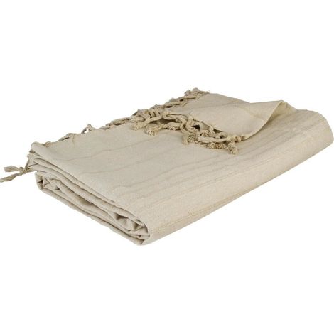 Copriletto Anjali in cotone beige 160x220cm - Atmosphera créateur d'intérieur