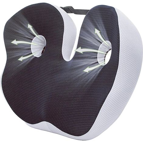 Cojín ortopédico, diseño ergonómico, ancho ajustable, negro. (1/2)