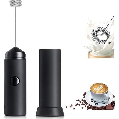 Espumador de leche eléctrico portátil para máquina de espumado, mini batidora para capuchino, frappuccino, matcha, chocolate caliente. (1/5)