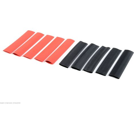Revtec - Shrink Tubing - 9.5mm - Red + Black - 10 pcs