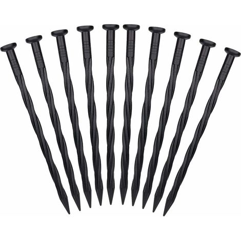 10 Pièces Clous Bordure de Gazon, Piquets d'ancrage de Jardin en Plastique Clou de Sol pour Tente Piquets de Jardin en Spirale pour Bordure de Pavé Gazon Artificiel (1/4)
