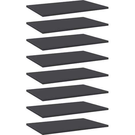 Bücherregal-Bretter 8 Stk. Grau 60x40x1,5 cm Holzwerkstoff