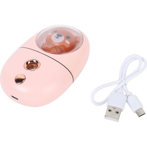 Vaporisateur facial mignon en forme d'animal, mini humidificateur pour les yeux et le visage rechargeable par USB, idéal pour les voyages, 35 ml, 500 mAh, rose (1/5)