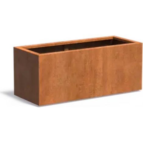 Adezz Pflanzgefäß Carrez Standard Rechteck aus Corten-Stahl Pflanzkübel Größe 120x50x50 cm (1/5)