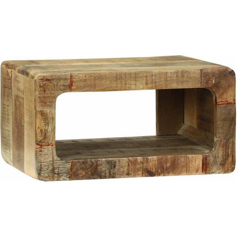 Set di 3 mobili TV modulari 100 x 30 x 32 cm con contenitore e ripiano stile contemporaneo realizzati in legno massello di mango marrone 020058074