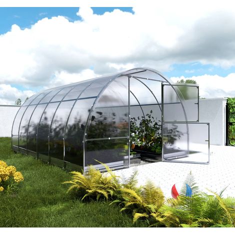 Serre de jardin polycarbonate 3 x 4 m – Épaisseur 4 mm – Structure acier galvanisé – Isolation thermique optimale