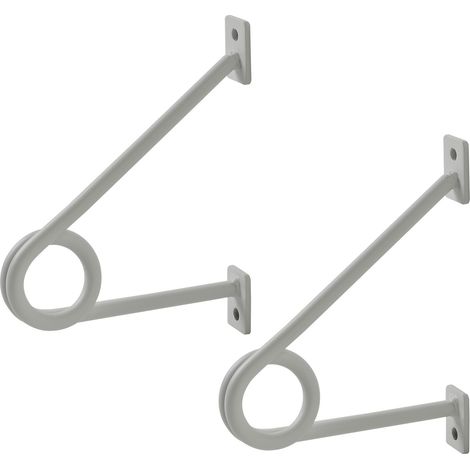 SOTECH Rundstabhalterung 120 x 150 x 20 mm für Garderobe & Küchenreling mit Stangen-Ø bis 30 mm, Weiß Satin pulverlackiert, 1 Paar