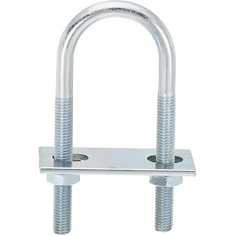Boulons en U Ronds, 6 Ensembles de 34mm de Largeur Intérieure et 100mm de Longueur M8 en Acier au Carbone Zingué U Boulon de Serrage avec Écrous et Plaques, pour Remorque Bateau (1/5)