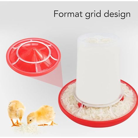 Chick Food Dispenser and Drinker Set, Chicken Feed Dispenser Water Drinker with Screw Cap Container (1/4)