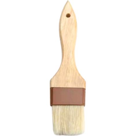 Brush À Huile - Poils Souples Anti-dépouillement - Manche En Bois Alimentaire - Résistant À Haute Température - Pour Barbecue Cuisine Et Extérieur - 1 Pièce (1/5)