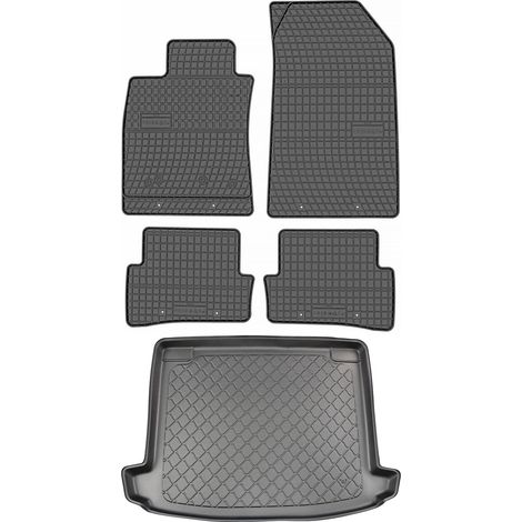 Set di tappetini in gomma per auto e tappetino per bagagliaio per Renault Clio IV Station Wagon dal 03.2013 al 2019. (1/5)