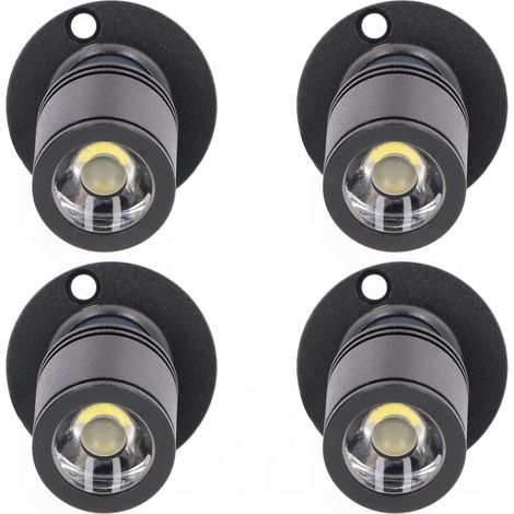 Set mit 4 Miniatur-USB-5V-dimmbaren LED-Strahlern, für Schmuckvitrinen, Veranden oder Eingangsbereiche, natürliches Schwarzlicht. (1/5)