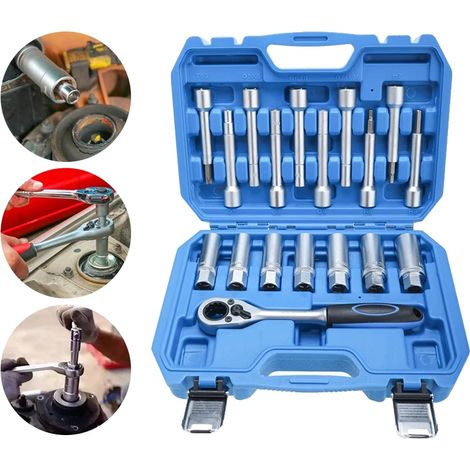 Kit d'outils de suspension de moyeu de direction, 18 pièces, acier chrome vanadium, entraînement 1/2", cliquet réversible, douille profonde (1/5)