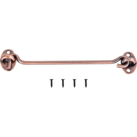Chiusura a gancio e occhiello in acciaio inox da 195 mm per porte scorrevoli, finestre, cabine e porte scorrevoli, colore bronzo rosso.