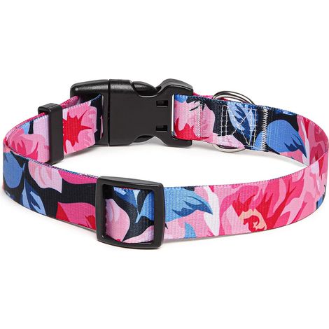 Collier pour chien motif tendance avec boucle à dégagement rapide collier en nylon réglable classique (1/3)