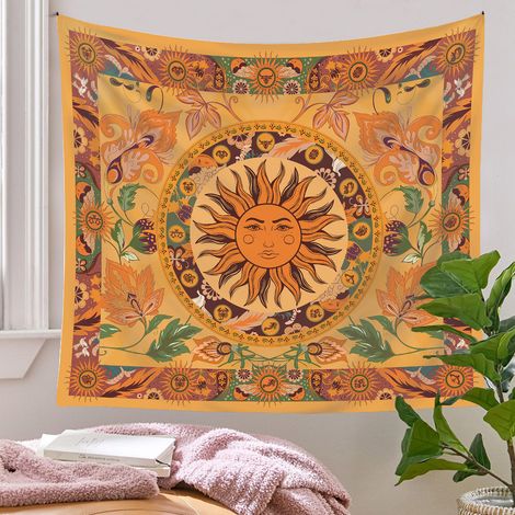 Wandteppich, Hintergrundstoff, trendiger Wandteppich, dekorativer Wandteppich im Bohème-Stil, 130 x 150 cm