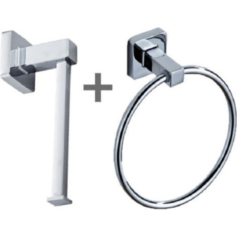 2pcs Towel Holder, 15.7 cm Frosted Black Wall Mounted Round Stainless Steel Towel Ring Holder for Kitchen, Bathroom