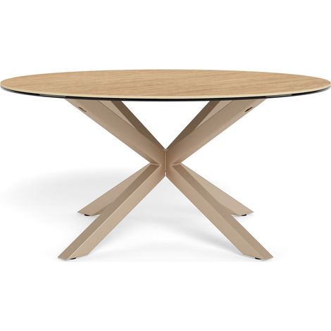 Table basse 82x82x40cm chêne naturel et céramique (1/5)