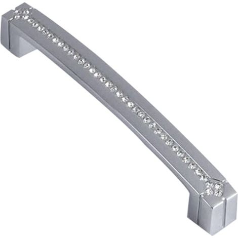 Bouton de meuble et poignée de tiroir en cristal / Poignée de meuble avec vis, tout métal, style européen moderne argenté