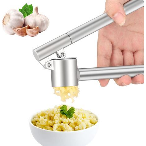 Knoblauchpresse, Knoblauchmühle, professionelle Knoblauchpresse aus Edelstahl, Knoblauchpresse, leicht zu pressen, leicht zu reinigen, langlebig (1/5)