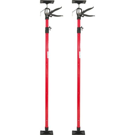 Supports télescopiques Awtools 115-294 cm pour la pose de plaques de plâtre, 2 pièces (1/5)