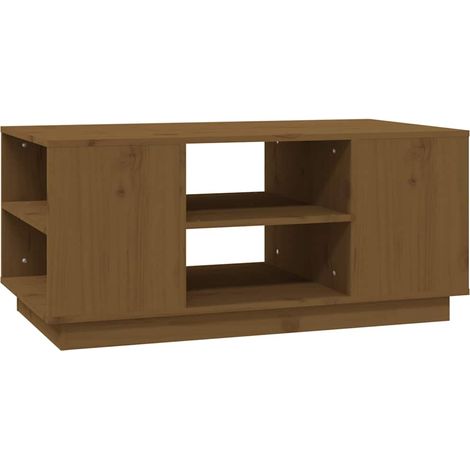 Maison Exclusive - Mesa de centro madera maciza de pino marrón mi (1/5)