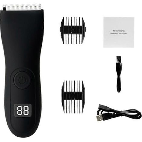 Elektrischer Intimhaartrimmer, wasserdichter Körperrasierer für Männer, verwendbar auf trockener oder nasser Haut, Bart- und Gesichtshaartrimmer. (1/5)
