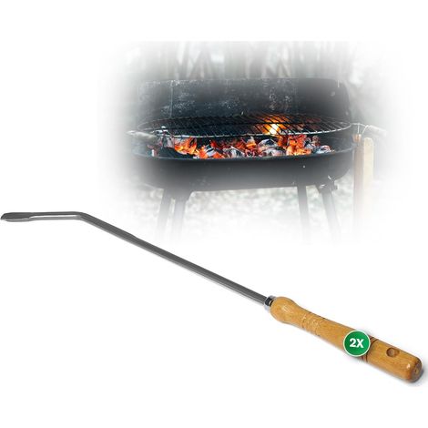 Couteaux à feu manche bois lot de 2 accessoires cheminée