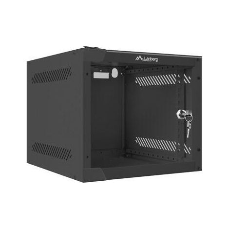 ARMARIO LANBERG MURAL RACK 10 4U/280X310 FLAT PACK NEGRO PUERTA CRISTAL (1/4)