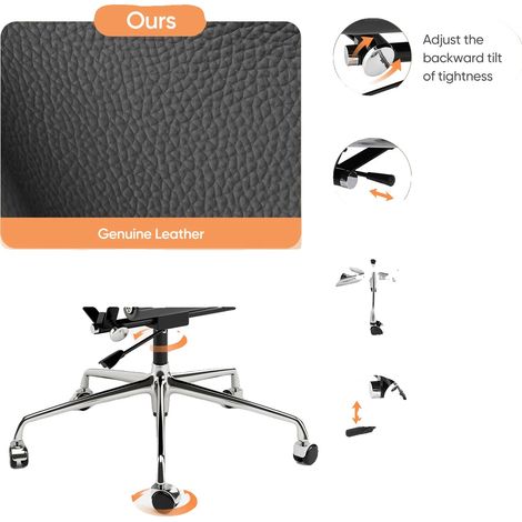 Silla de oficina ergonómica, altura regulable, color negro, respaldo alto. (1/2)