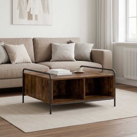 vidaXL Mesa de centro Roble Ahumado 50 x 49 x 41 cm (1/5)