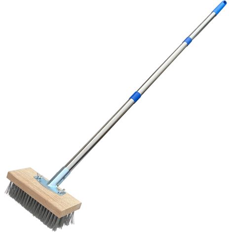 1 Brosse à teinture, perche télescopique inox, poils sanglier, pour terrasse, clôture, porte (1/5)