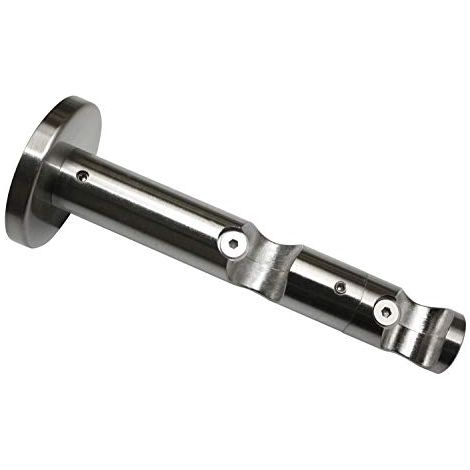 Gardinia Supporto Combinato Doppio con Base bastoni per Tende, 2 binari, Aperto, incl. Materiale di Montaggio, Linea Memphis, Ø 16 mm, Metallo, Effetto Acciaio Inox, 7.5/5 cm (1/4)