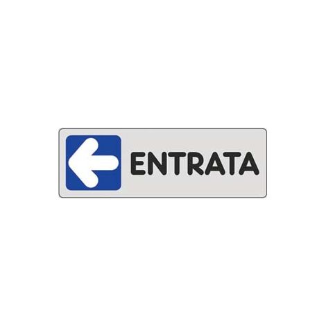 TARGHETTA ADESIVA ENTRATA (FRECCIA A SINISTRA)- - cm.15X5h. - 10 pezzi