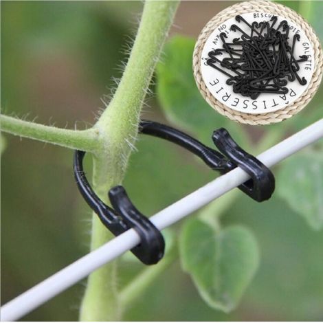 Gartenpflanzenclips, 50 Stück, Clips zur Unterstützung von Pflanzen, Fixierschlaufen zur Sicherung von Pflanzen