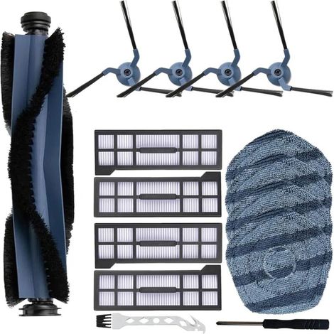 Kit di accessori da 15 pezzi, compatibile con l'aspirapolvere robot Eufy X10 PRO Omni, comprendente spazzola principale, rullo, spazzole laterali, filtri HEPA e panni per la pulizia. (1/4)