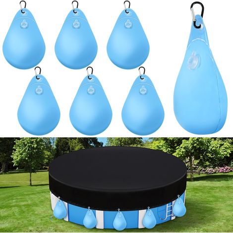 Sacs de lestage pour couverture de piscine (lot de 6) – Sacs d'eau suspendus pour piscines hors sol (34,3 x 22,9 cm) (1/5)