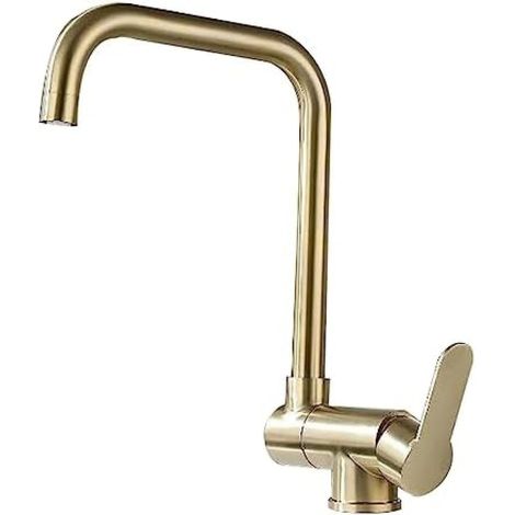 Ausziehbarer Küchenarmatur, klappbarer Küchenarmatur, 360° drehbarer Auslauf (gold).