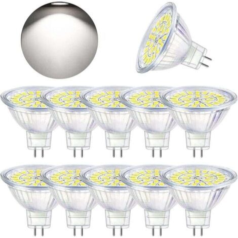 Ampoule LED GU5.3 Blanc Froid 6000K, MR16 LED 12V 5W Equivalent à 50W Halogène, Ampoules LED Spot Non Dimmable, Lot de 10 (1/5)