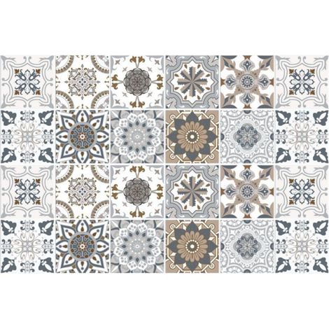 Carrelage Adhésif 20x20 Style Industriel Credence Adhesive pour Cuisine Brique,24 Pcs Stickers Muraux Salle de Bains Cuisine Carrelage Adhesif Mural avec Motifs de Carrelage Dalle Pvc Adhesi (1/5)