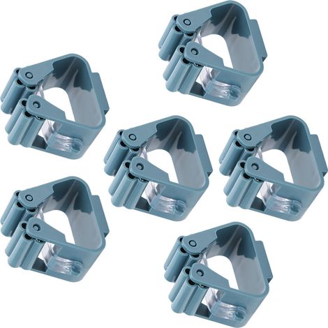 Lot de 7 supports à balais suspendus, fixation adhésive sans perçage, pour salle de bain ou maison, bleu violacé (1/5)